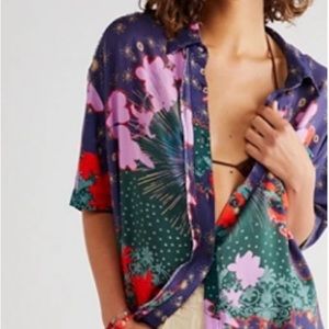 Free People oversized camp shirt
